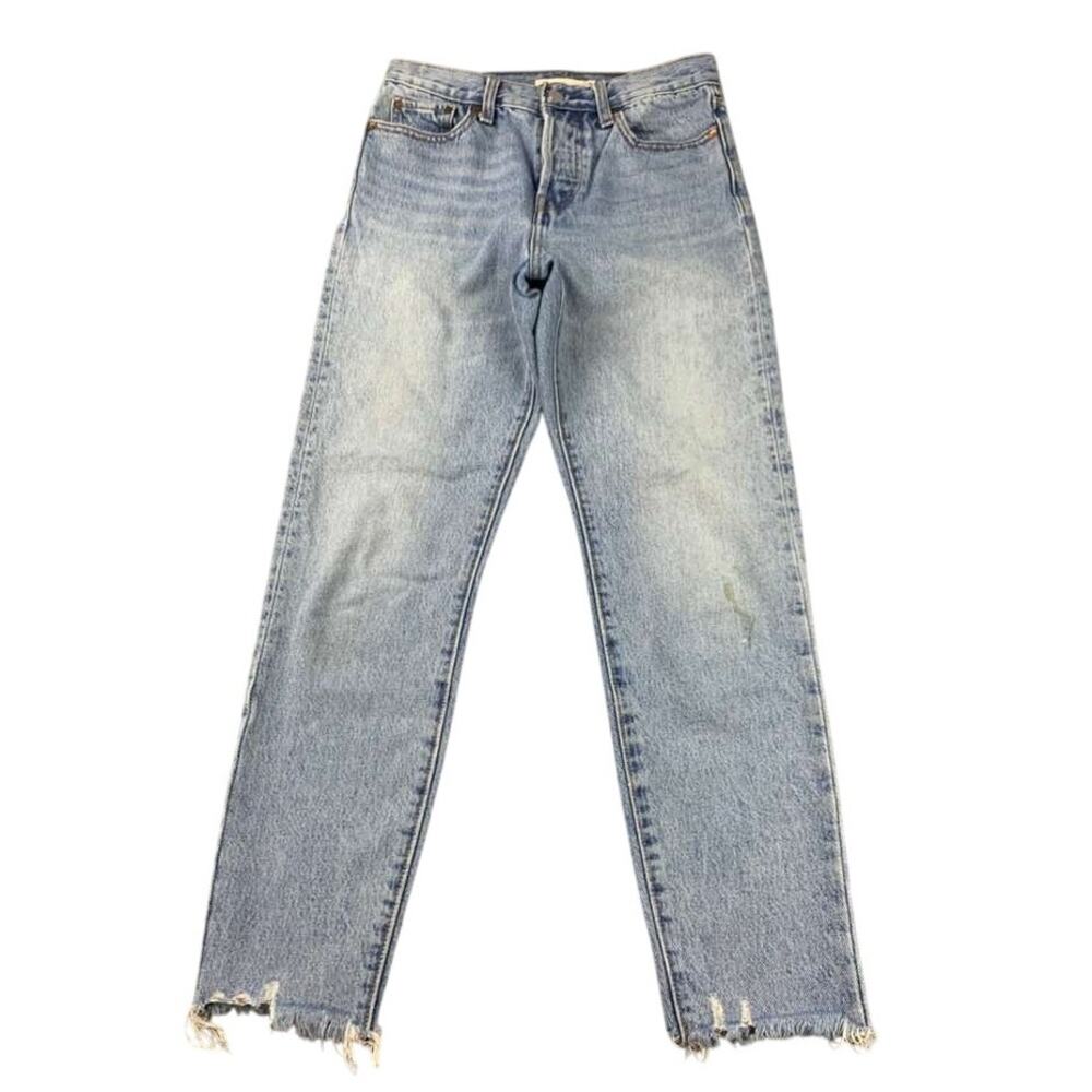 Levis Premium Jeans Women 26 Wedgie‎ Fit Frayed Hem Waterless Light Blue Wash